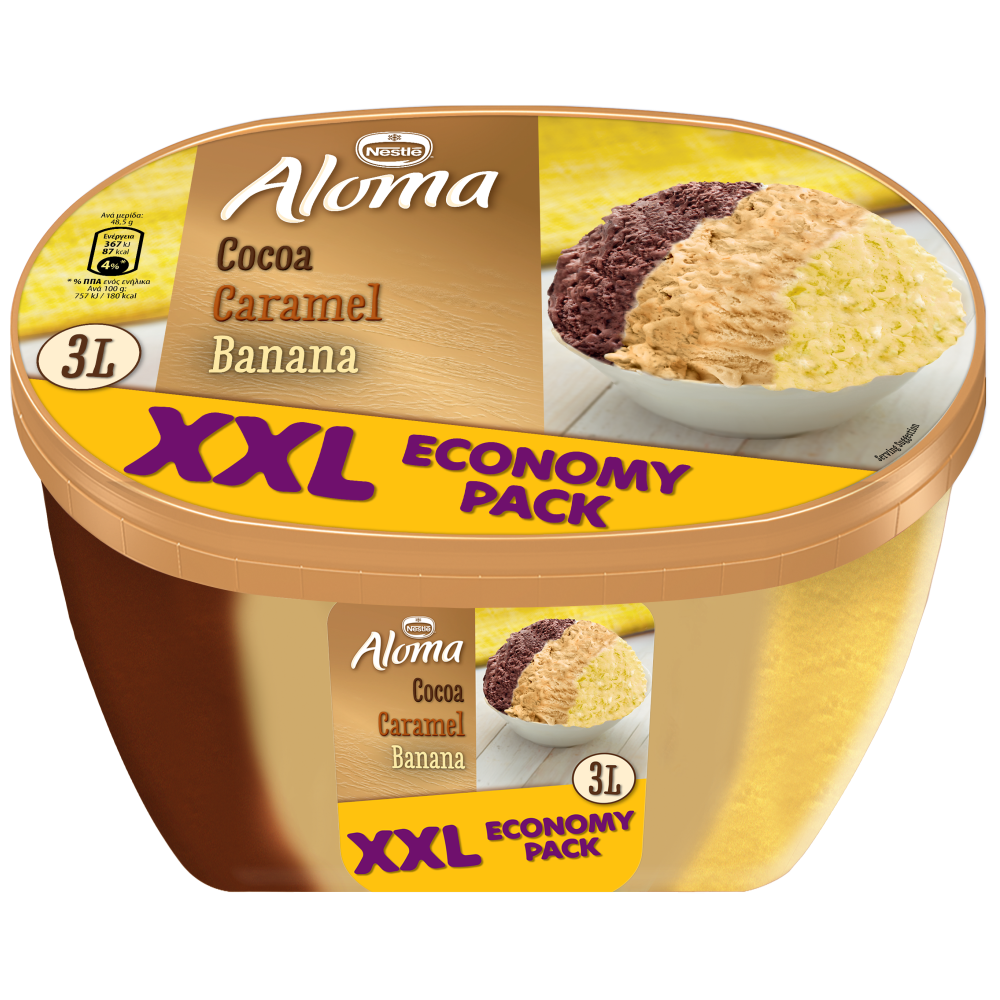 Aloma XXL Παγωτό Καραμέλα-Μπανάνα 1.455gr (3000ml)