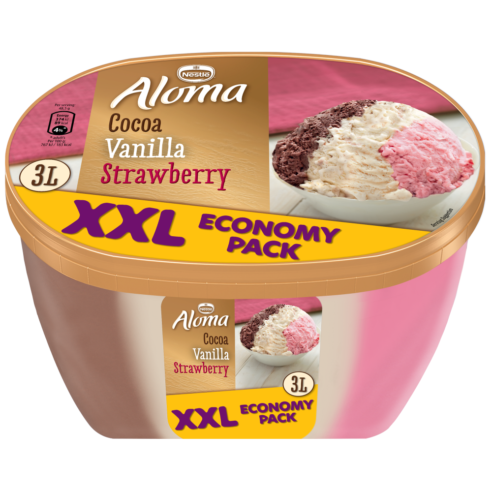 Aloma XXL Βανίλια - Σοκολάτα - Φράουλα 1,455gr 3lt