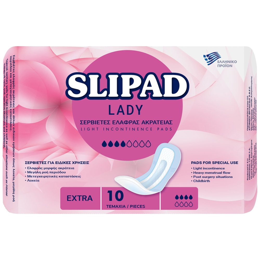 Slipad Lady Σερβιέτες Ελαφράς Ακράτειας Extra 10 τεμ