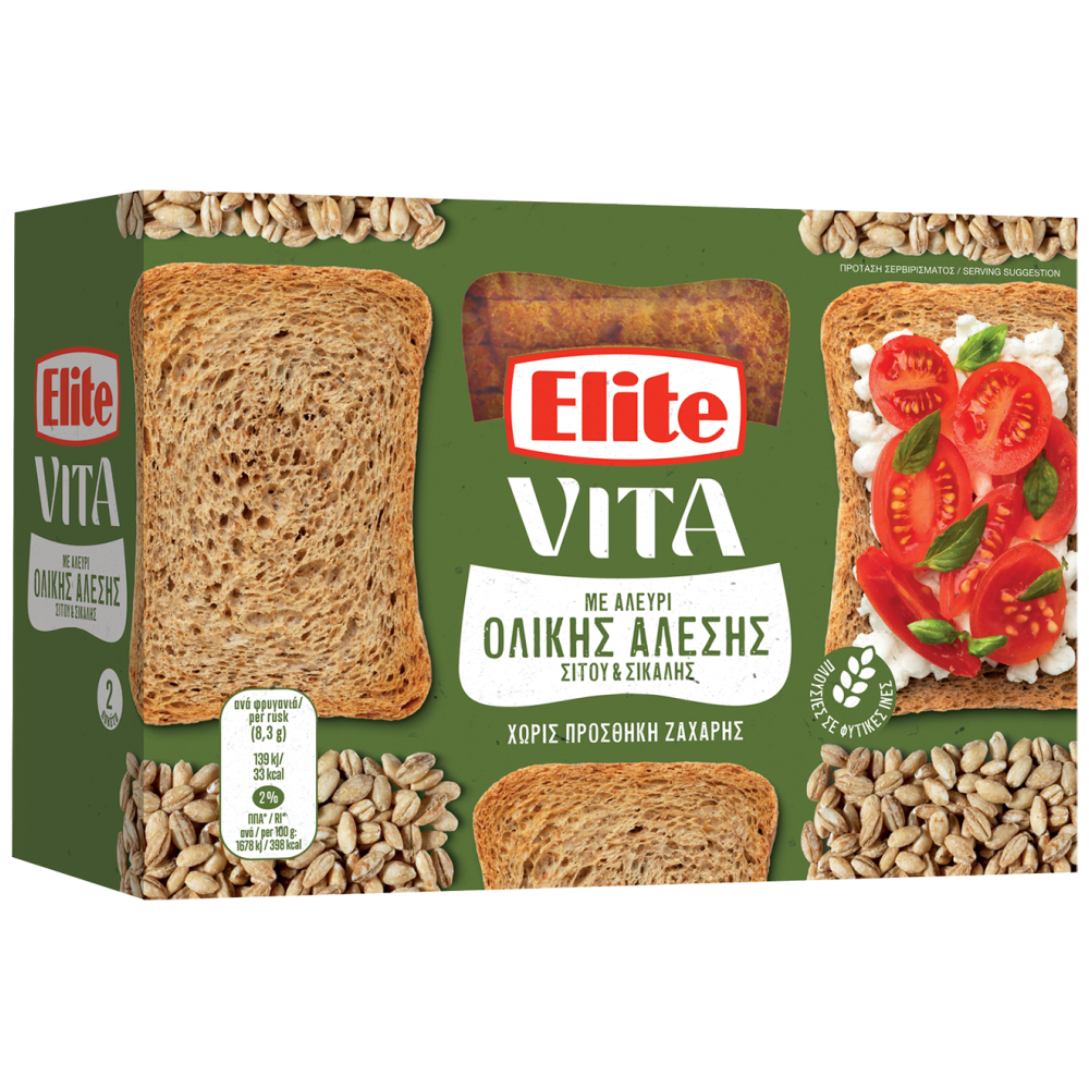 Elite Φρυγανιες Classic Ολικής Άλεσης 180gr