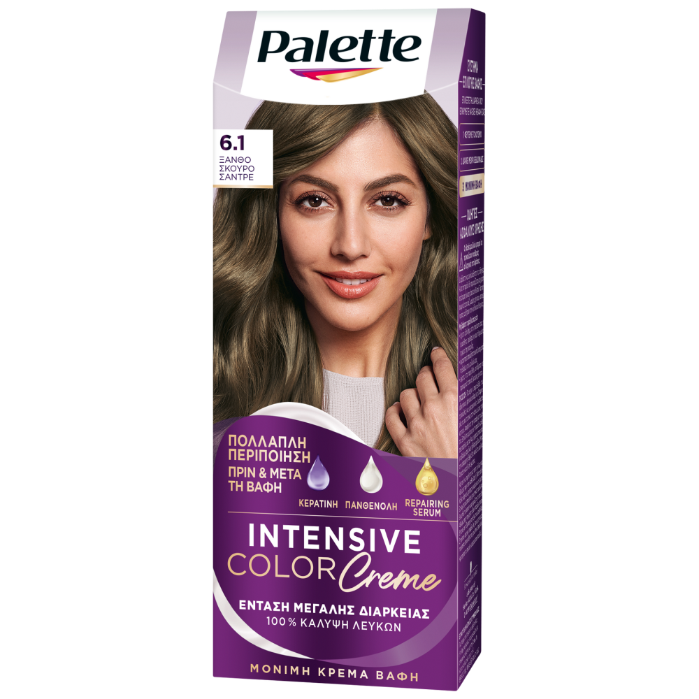Palette Κρέμα Βαφή Μαλλιών No.6.1 Ξανθό Σκούρο Σαντρε