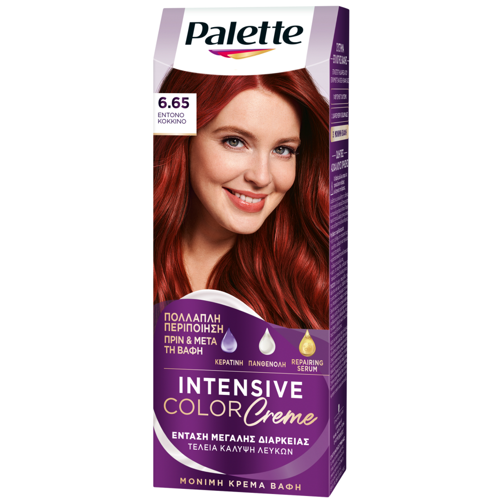 Palette Κρέμα Βαφή Μαλλιών N6.65 Έντονο Κόκκινο