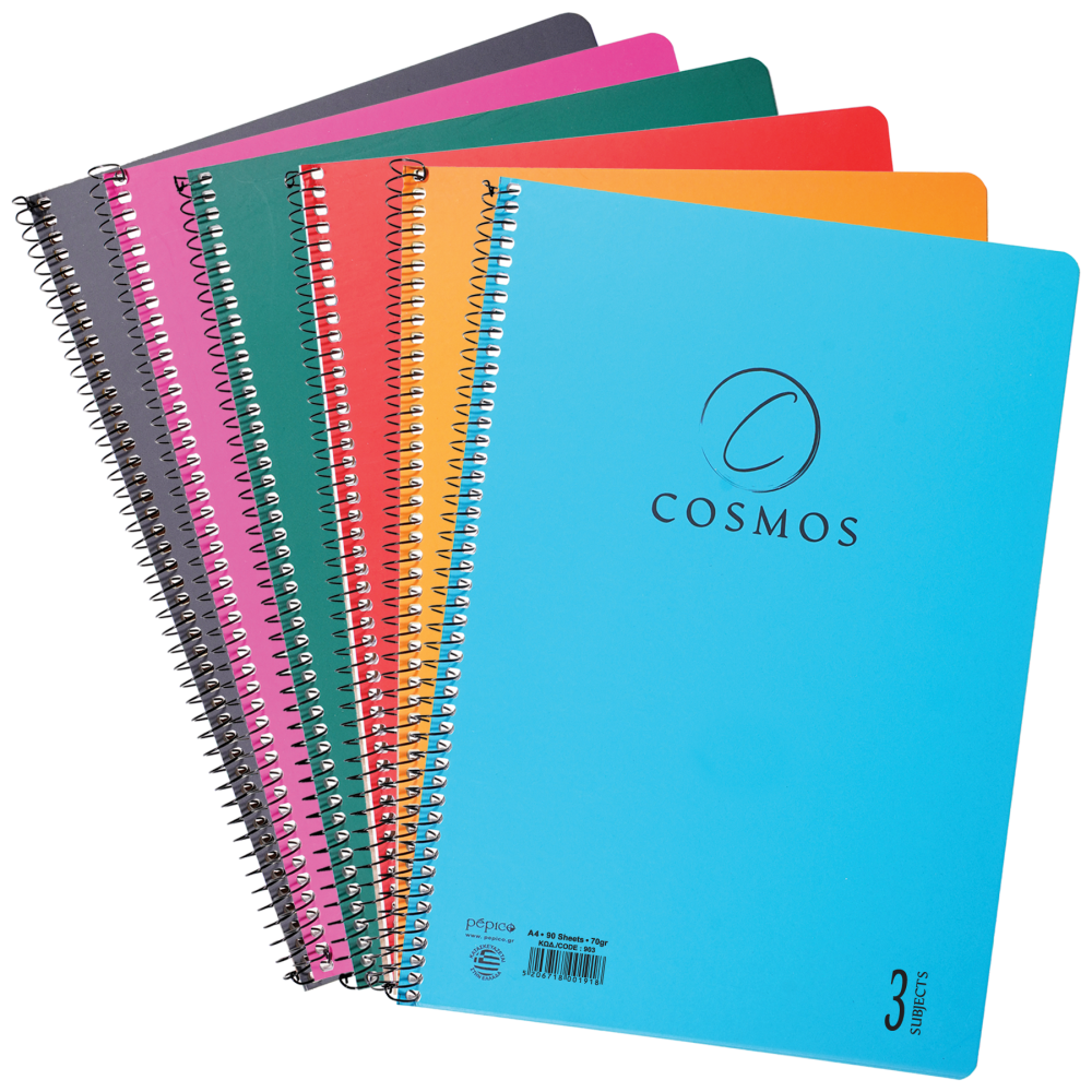 Τετράδιο Cosmos Σπιράλ Α4 3 Θέματα