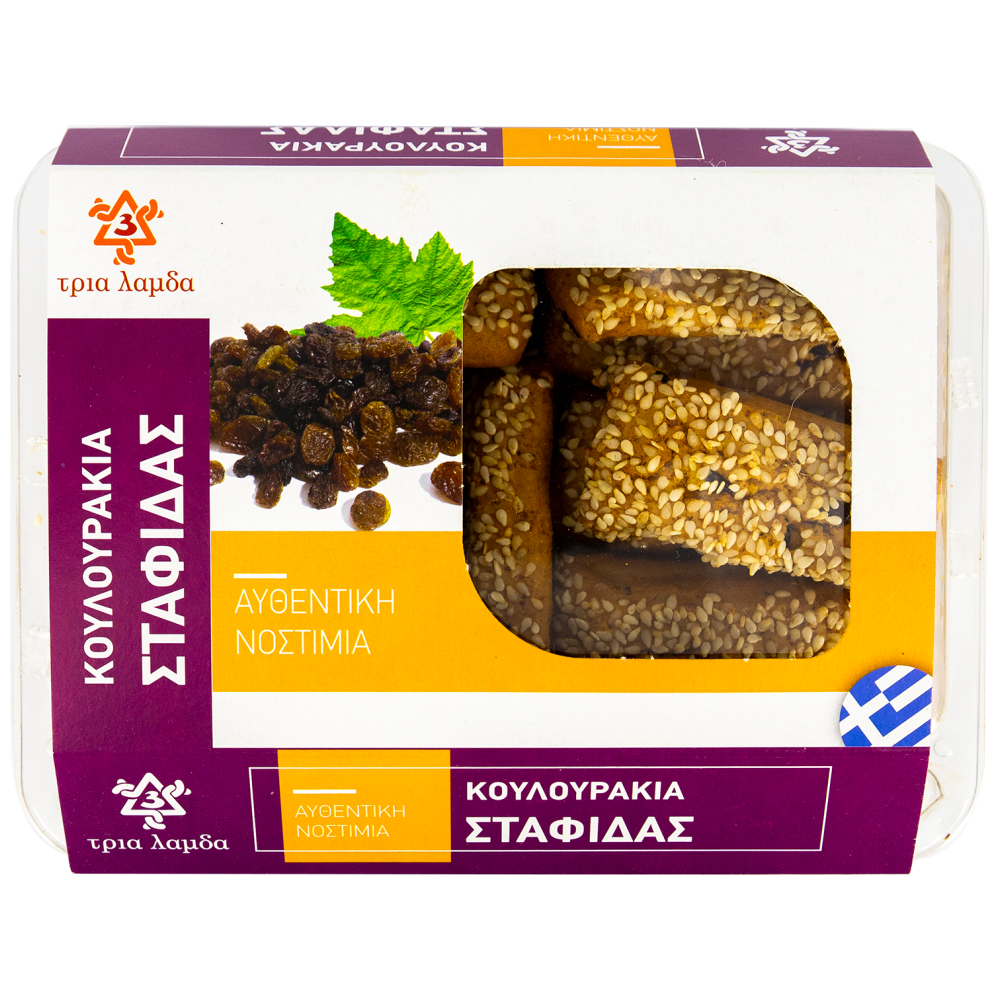 Τρία Λάμδα Κουλουράκια Σταφίδας 300gr