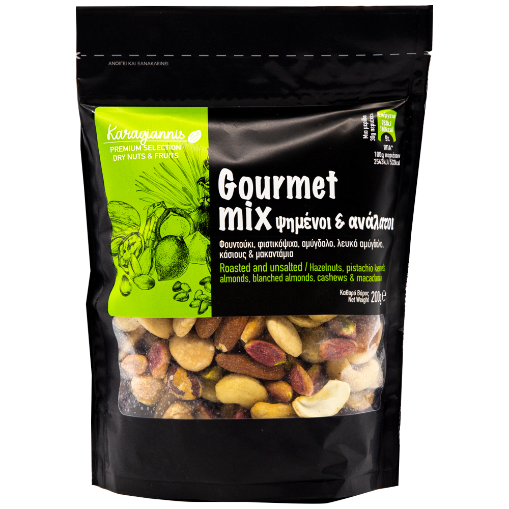 Premium Gourmet Mix Ξηροί Καρποί Ψημένοι & Ανάλατοι 200gr