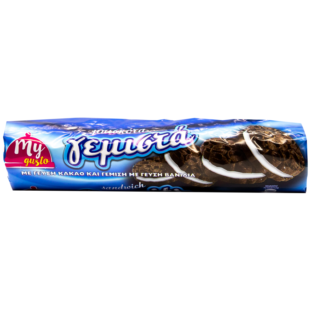 My Gusto Μπισκότα Γεμιστά Κακάο & Γεύση Βανίλια 200gr