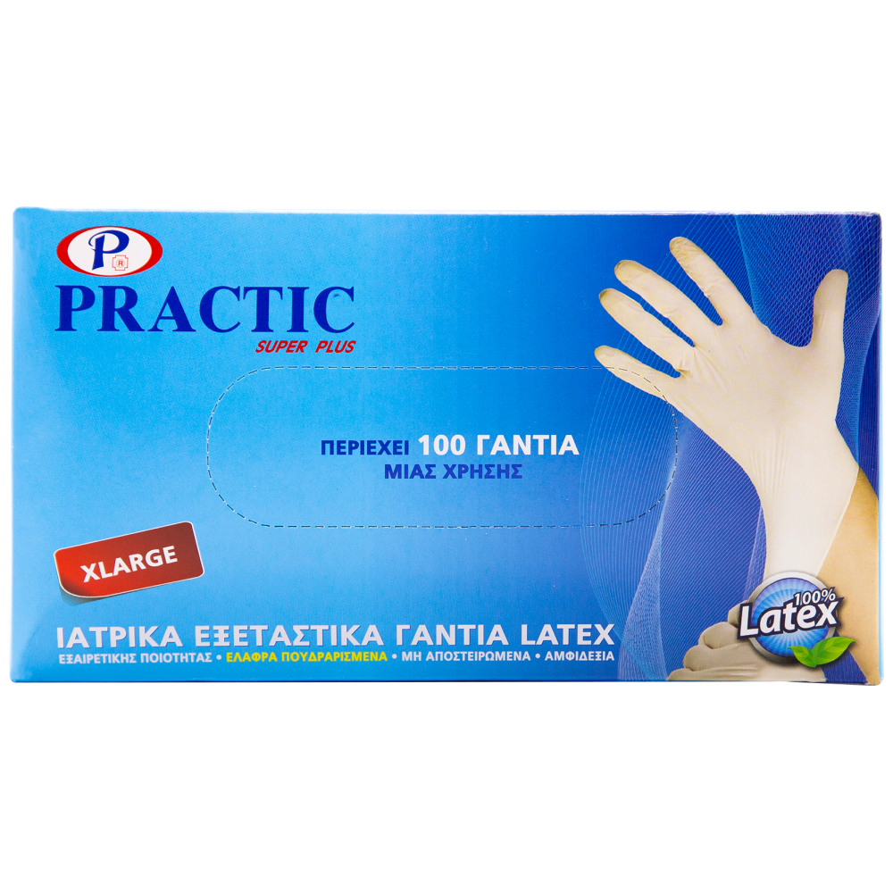 Practic Γάντια Latex Xlarge 100τεμ