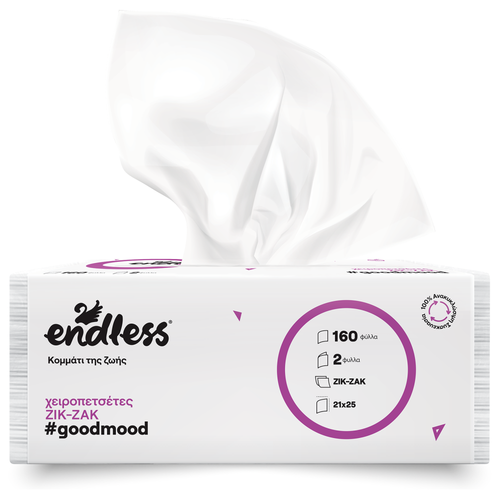 Endless Goodmood Χειροπετσέτες Ζικ Ζακ 160 φύλλων 0,322kg