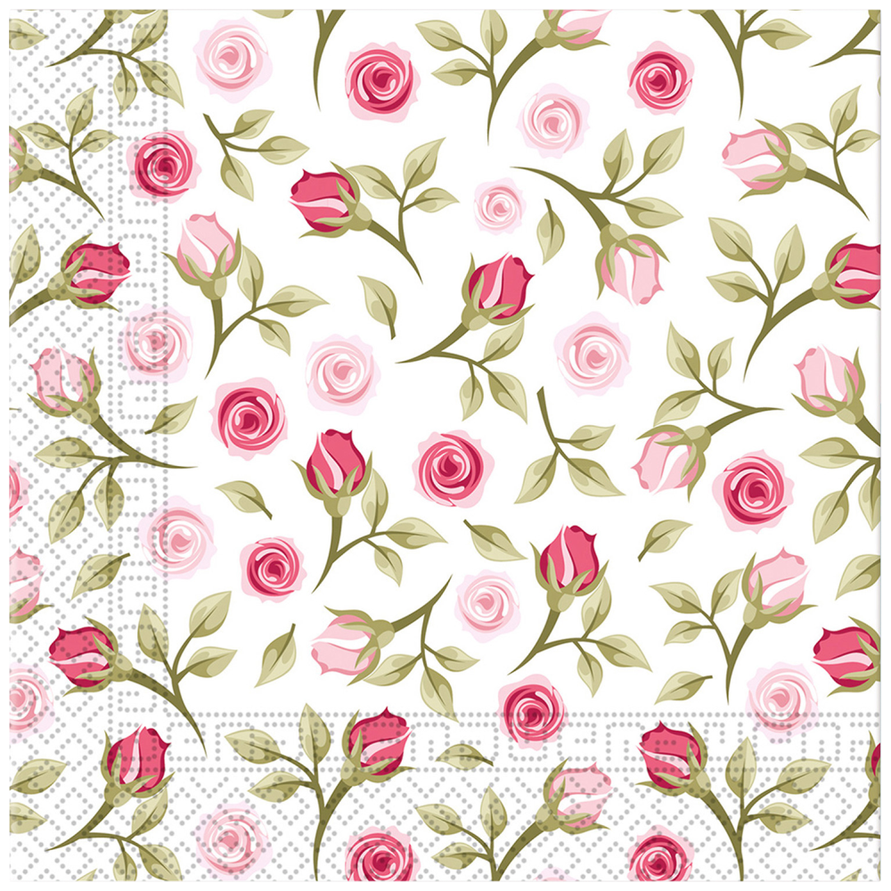 Decorata Romantic Roses Χαρτοπετσετες 3Φύλλων 33x33cm 20τεμ