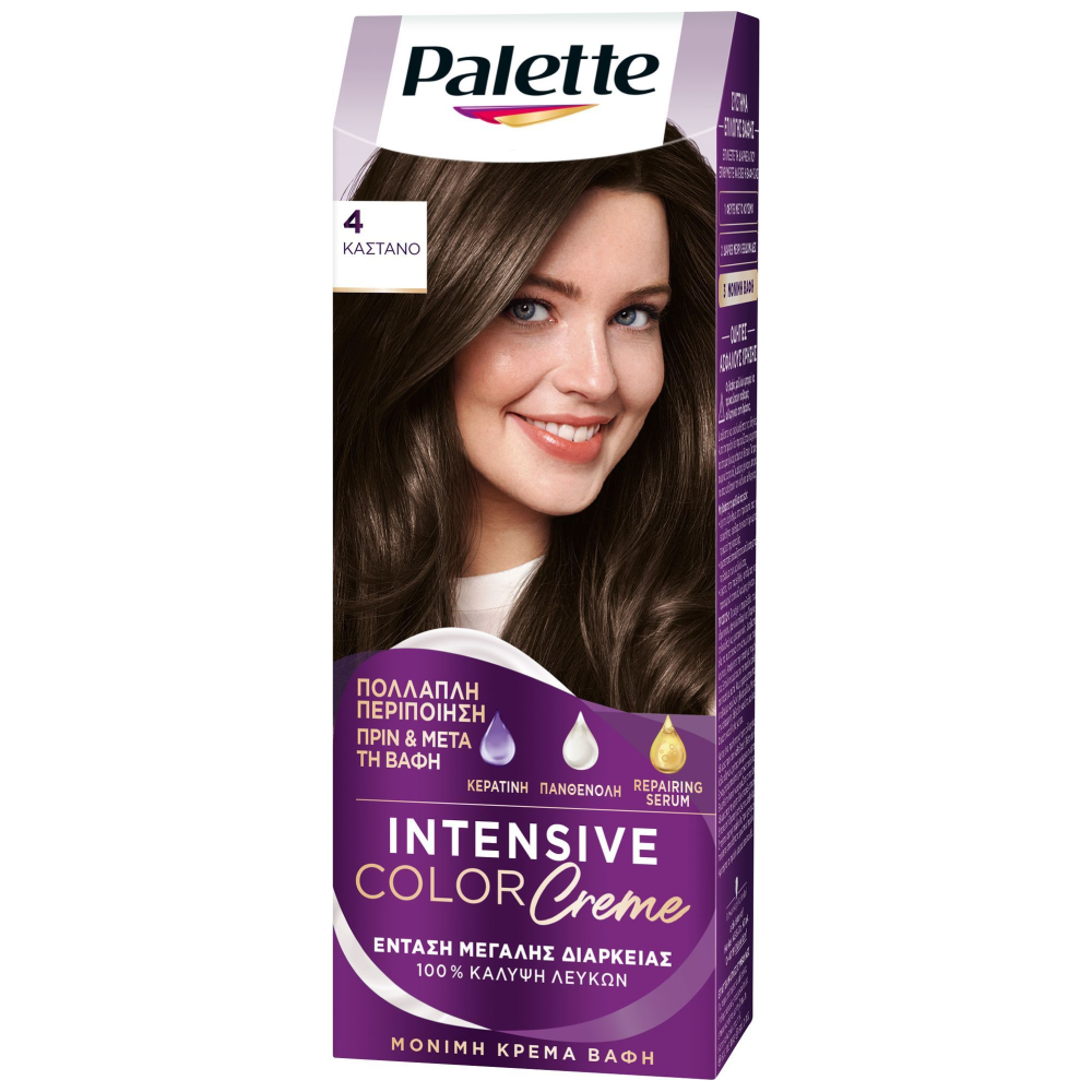 Palette Κρέμα Βαφή Μαλλιών Ν4 Καστανό