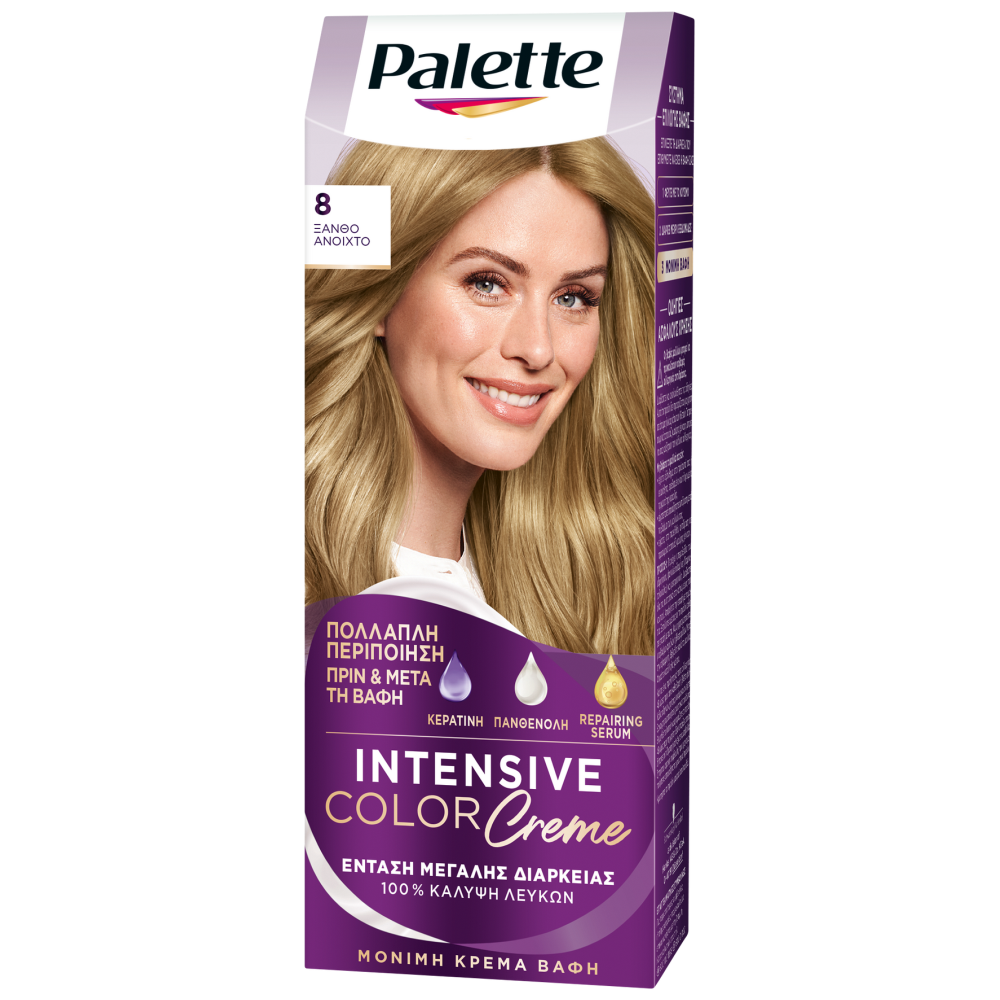 Palette Κρέμα Βαφή Μαλλιών N8 Ξανθό Ανοιχτό