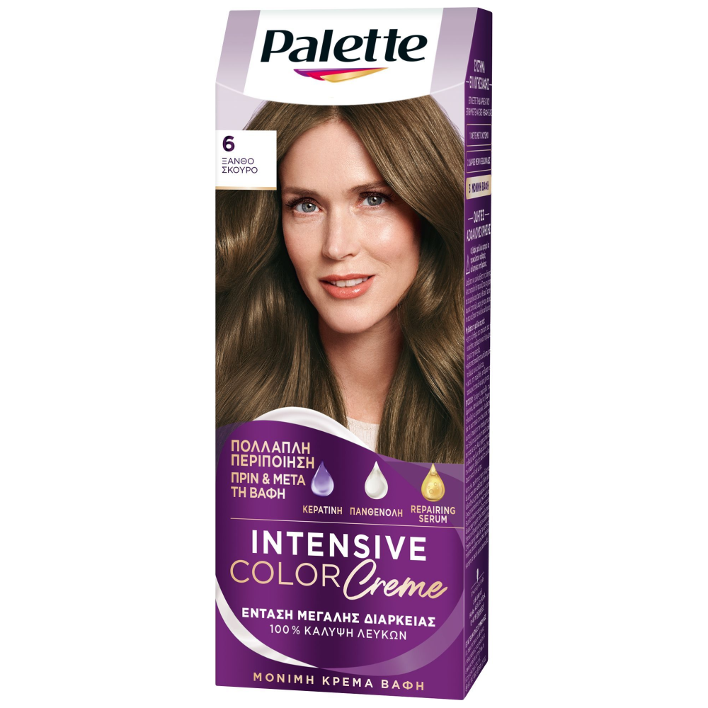Palette Κρέμα Βαφή Μαλλιών Ν6 Ξανθό Σκούρο