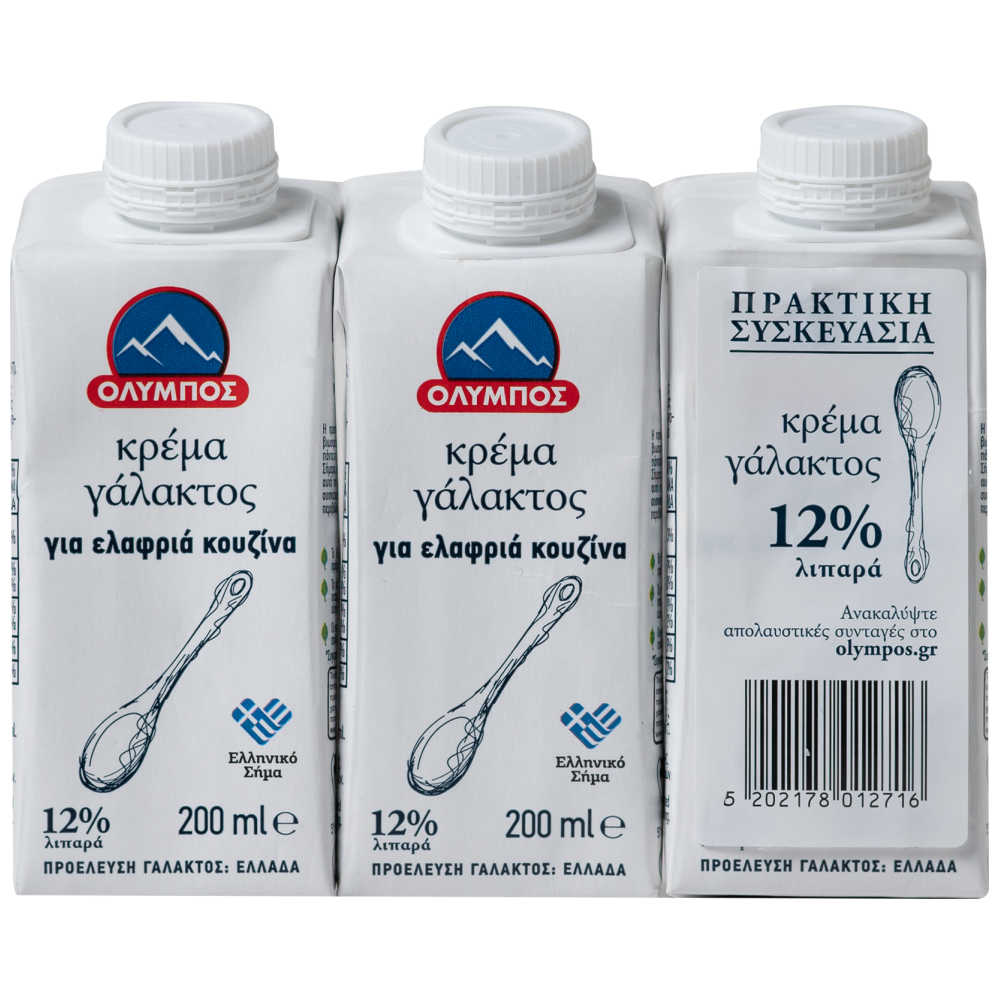 Όλυμπος Κρέμα Γάλακτος 12% 3x200ml