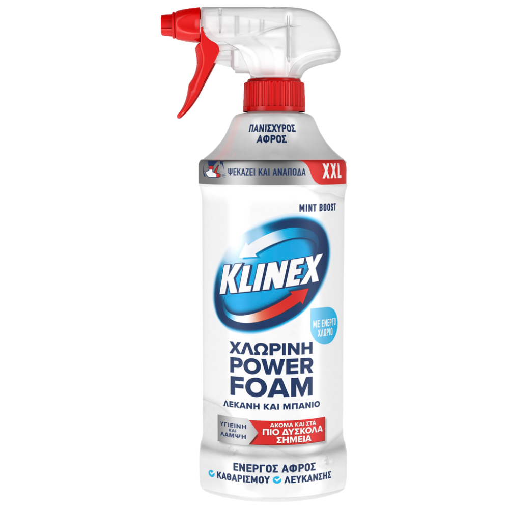 Klinex Αφρός Καθαρισμού Μπάνιου Χλώριο 650ml