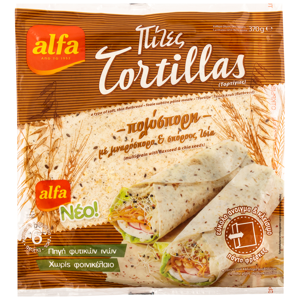 Alfa Τορτίγια Πολύσπορες 6τεμ 370gr