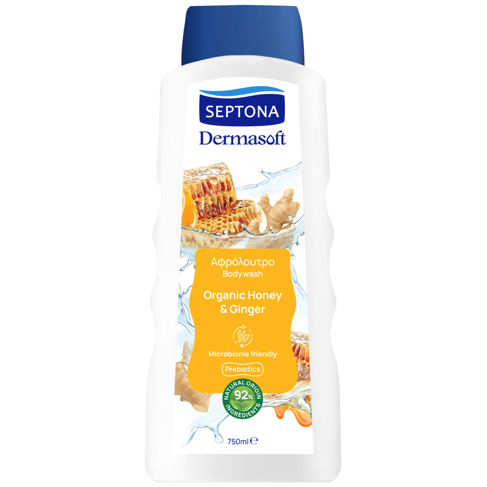 Septona Dermasoft Aφρόλουτρο Honey & Ginger 750ml