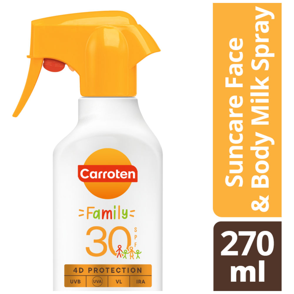 Carroten Αντηλιακό Γαλάκτωμα Σπρευ Family Trigger SPF30 270ml