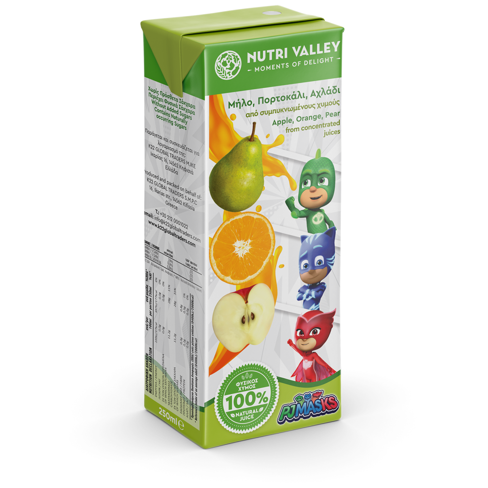 Νutri Valley PJ Masks Μήλο Πορτοκάλι Αχλάδι 250ml