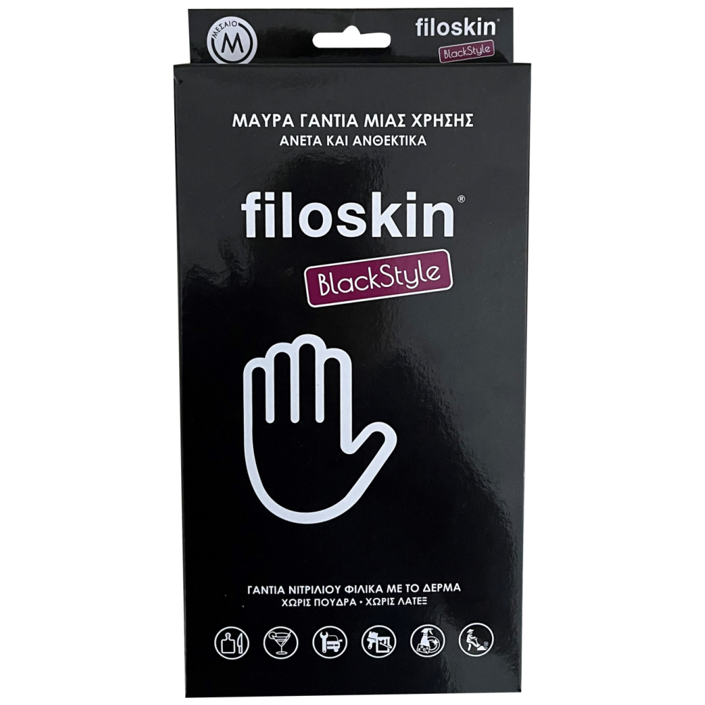Filoskin Γάντια Νιτριλίου Μαύρα Μ 50τεμ
