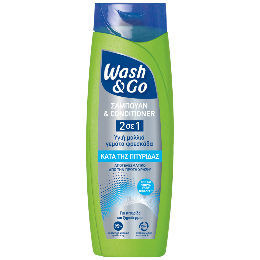 Wash & Go 2in1 Σαμπουάν Κατά Της Πιτυρίδας 360 ml