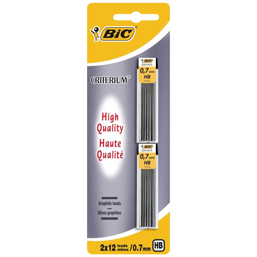 BIC HB 0.7 mm Μύτες Μηχανικού Μολυβιού - 2τεμ x 12 Μύτες