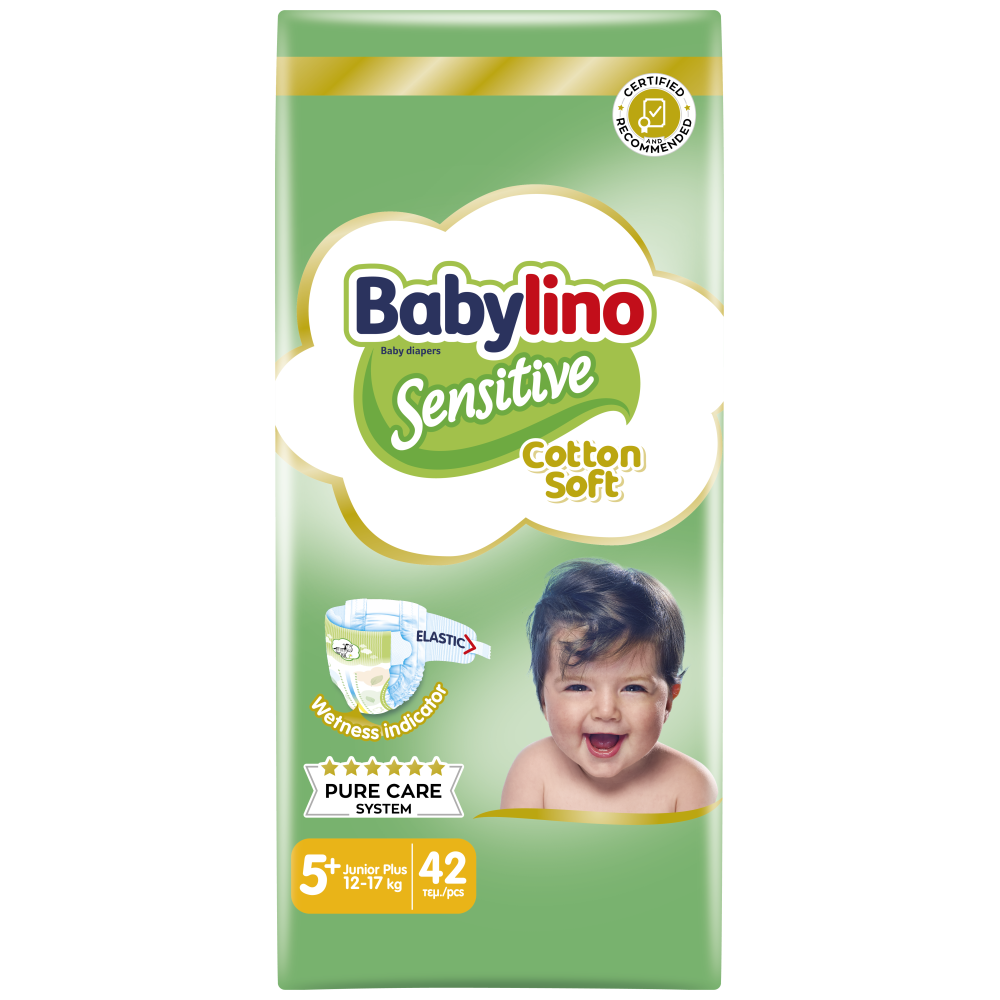 Babylino Sensitive Πάνες Junior 42τεμ Nο5+ (12-17Kg)