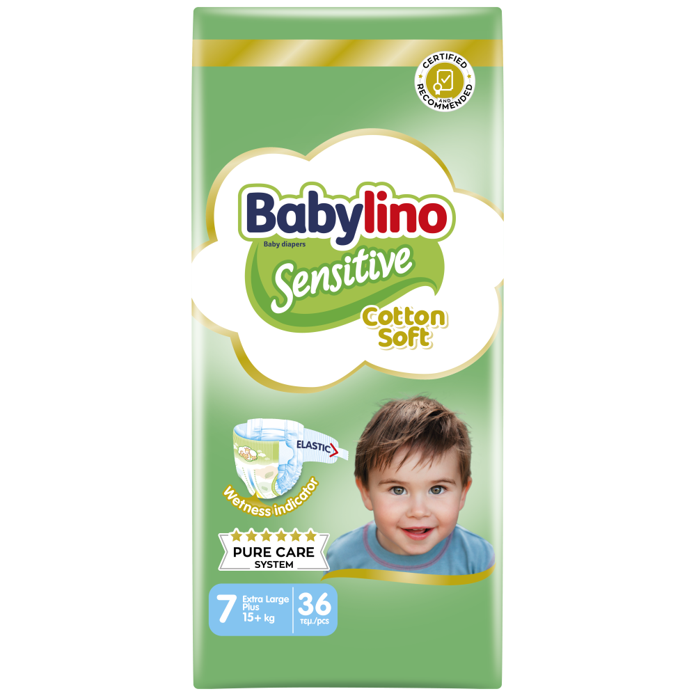Babylino Sensitive Extra Large Plus Πάνες N.7 15kg+ 36τεμ
