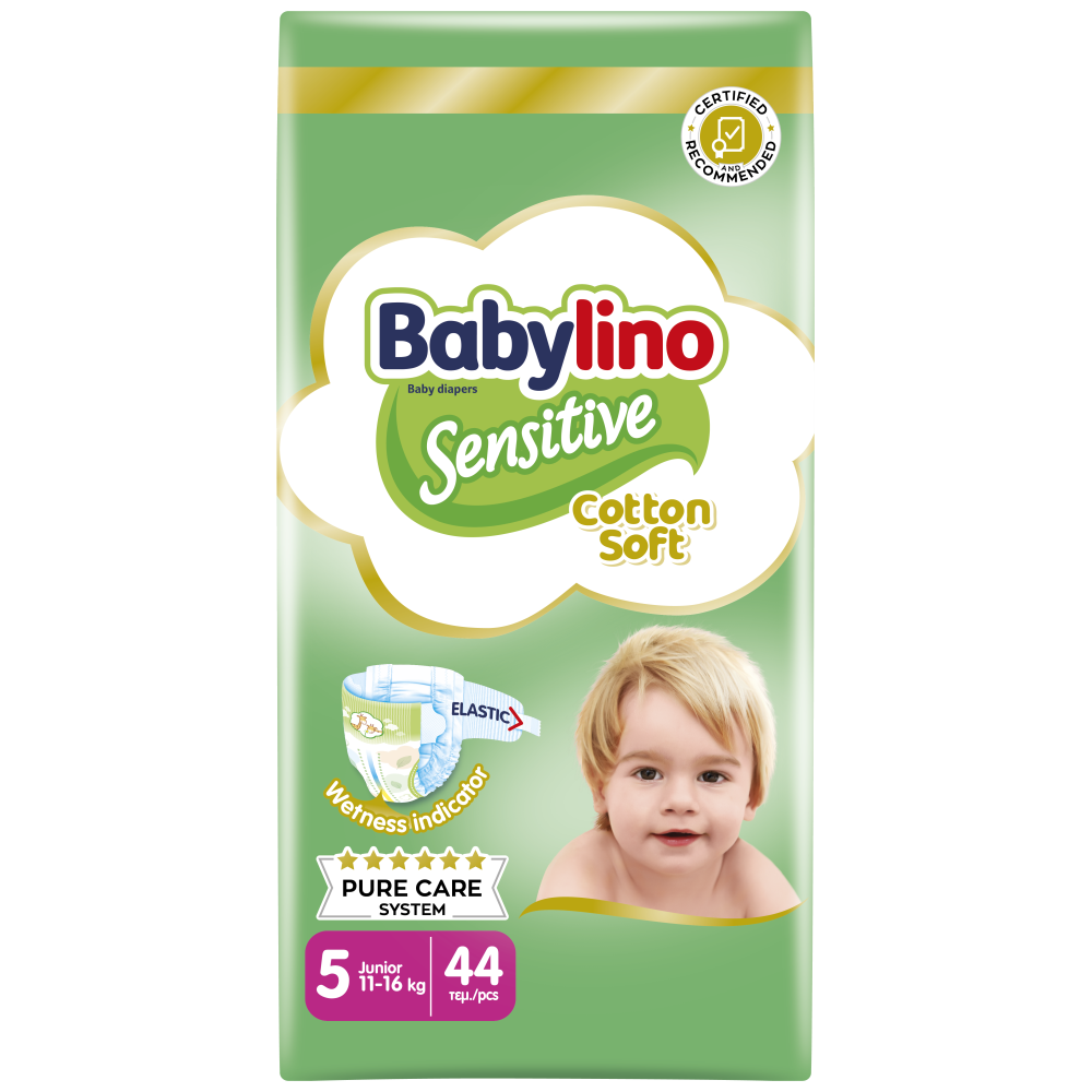 Babylino Sensitive Πάνες 44τεμ Nο5 Συσκευασία (11-16Kg)
