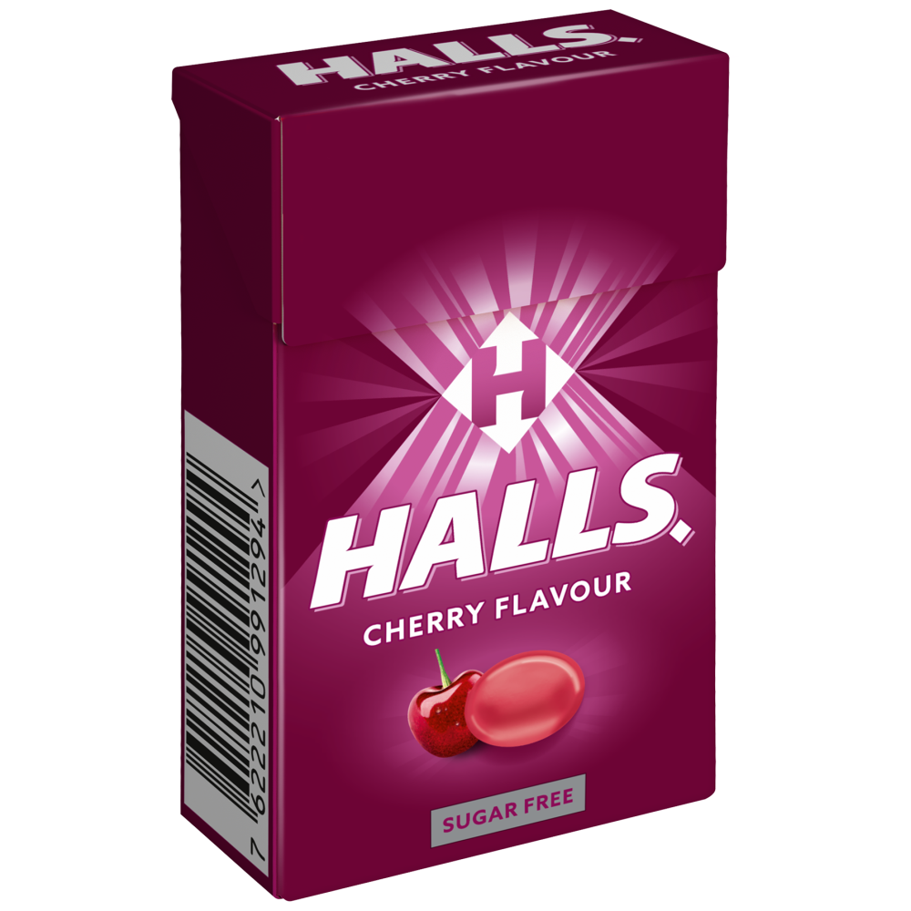 Halls Cherry Καραμέλες Χωρίς Ζάχαρη Κουτί 28gr
