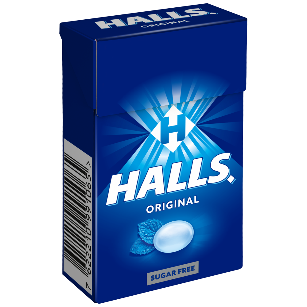 Halls Original Καραμέλες Χωρίς Ζάχαρη Κουτί 28gr