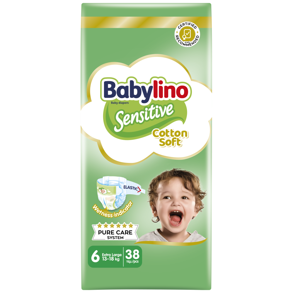 Babylino Sensitive Extra Large Πάνες N.6 13-18kg 38τεμ