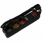 Crystal Πολύμπριζο Ασφαλείας 3Θέσεων Διακόπτης Μαύρο