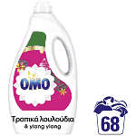 Omo Υγρό Απορρυπαντικό Πλυντηρίου Ρούχων Τροπικά Λουλούδια 68μεζ 3,4lt