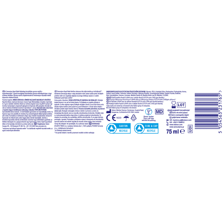Sensodyne Οδοντόκρεμα Rapid Relief 75ml