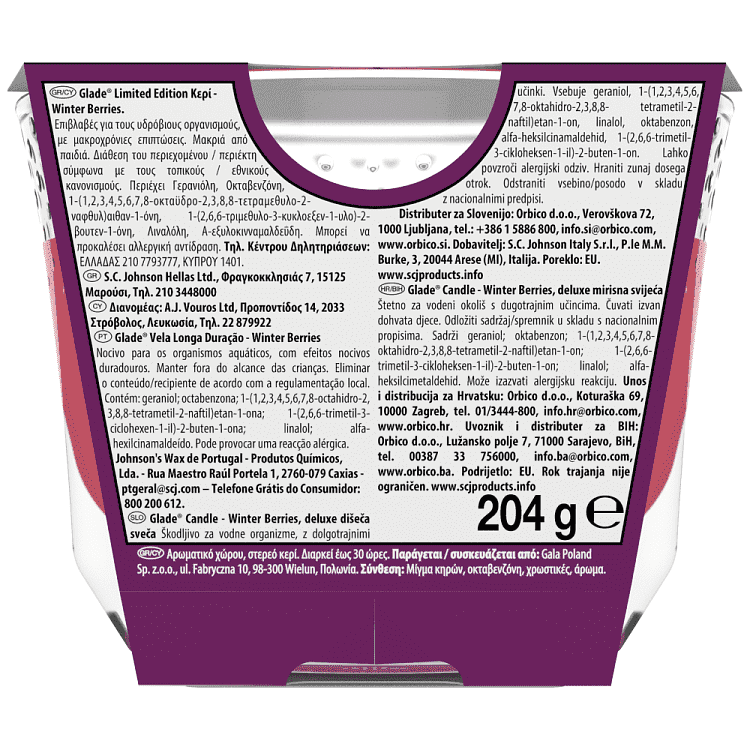 Glade Large Candle Winter Berries 204gr