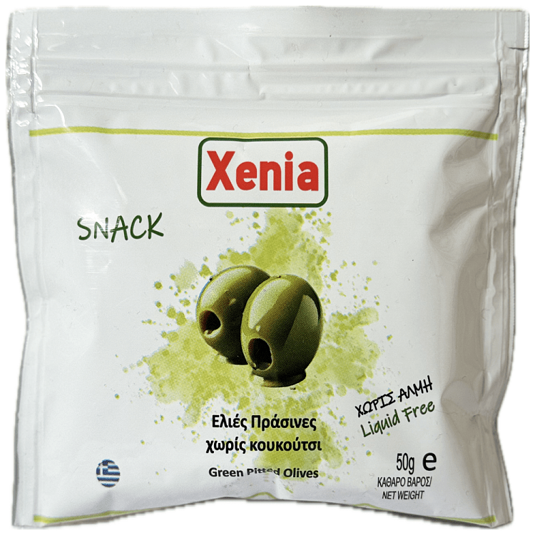 Xenia Ελιές Πράσινες Εκπυρηνωμένες Σακούλα 50gr