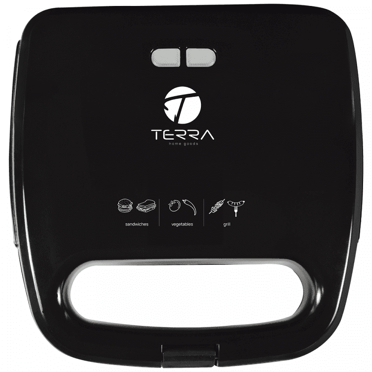 Τerra Τοστιέρα 2 Θέσεων Μαύρη 750W