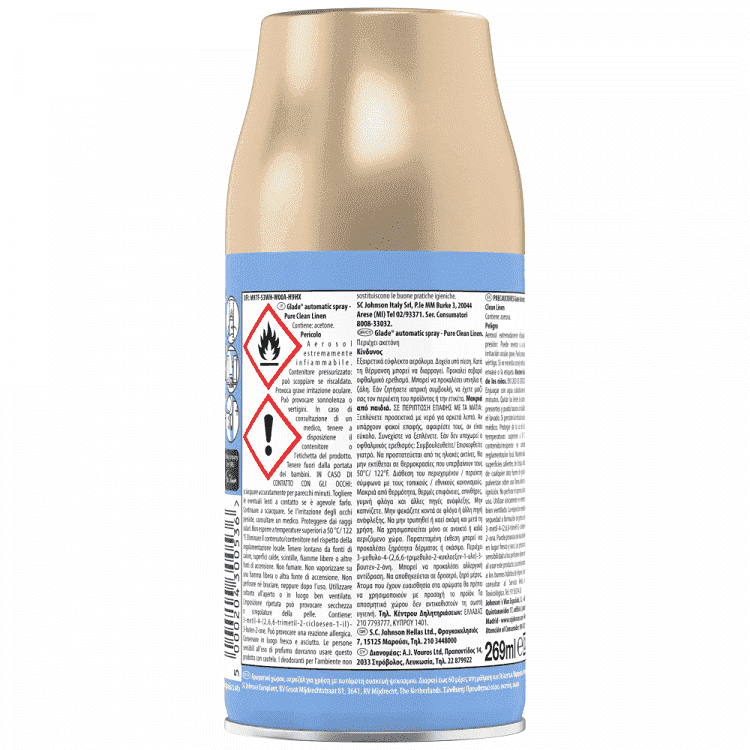 Glade Automatic Αρωματικό Χώρου Spray Pure Clean Linen Ανταλλακτικό