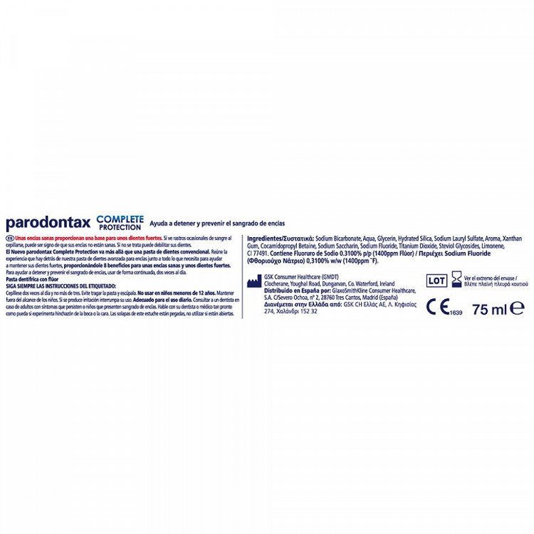 Parodontax Complete Protection White Οδοντόκρεμα 75ml