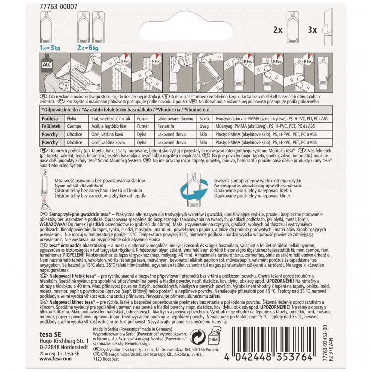 Tesa Άγκιστρο Καρφί Για Πλακάκια Έως 3kg 2τεμ