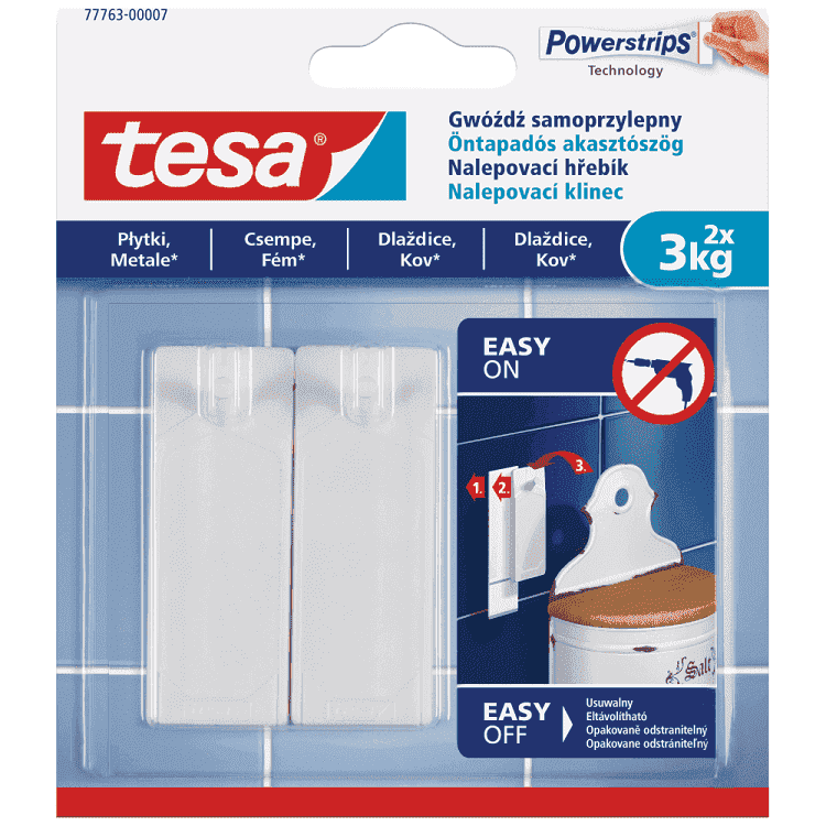 Tesa Άγκιστρο Καρφί Για Πλακάκια Έως 3kg 2τεμ