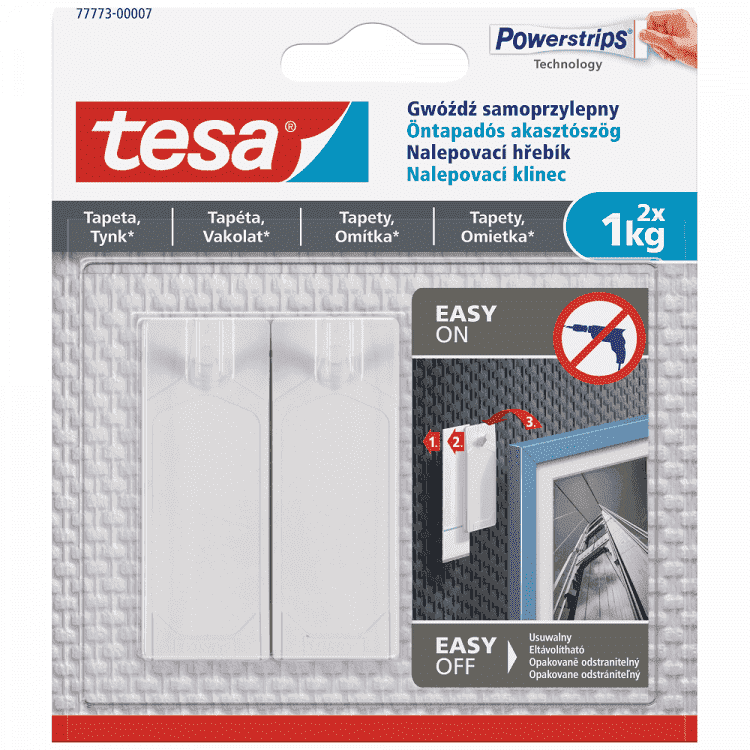 Tesa Άγκιστρο Καρφί Έως 1kg 2τεμ