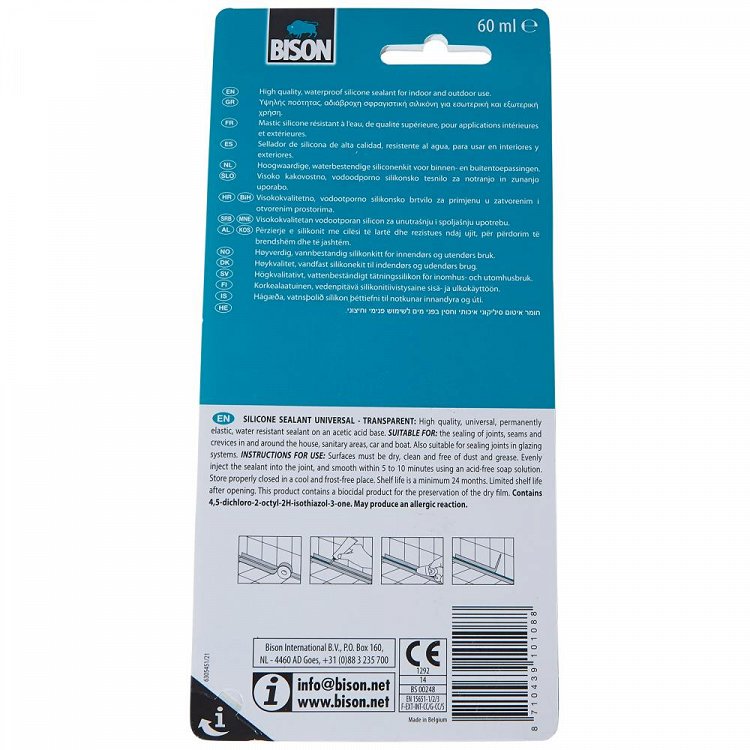 Bison Σιλικόνη Γενικής Χρήσης Διάφανο 60ml