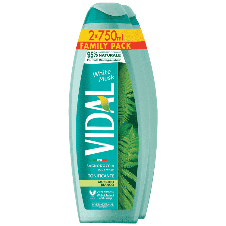 Vidal Shower Gel Wh Musk Family Pack 2x750ml