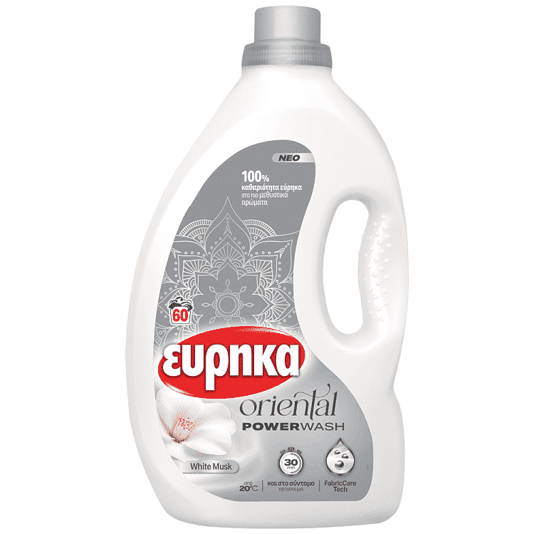 Εύρηκα Απορρυπαντικό Πληντυρίου Ρούχων Oriental Powerwash White Musk 60Mεζ 2,4lt