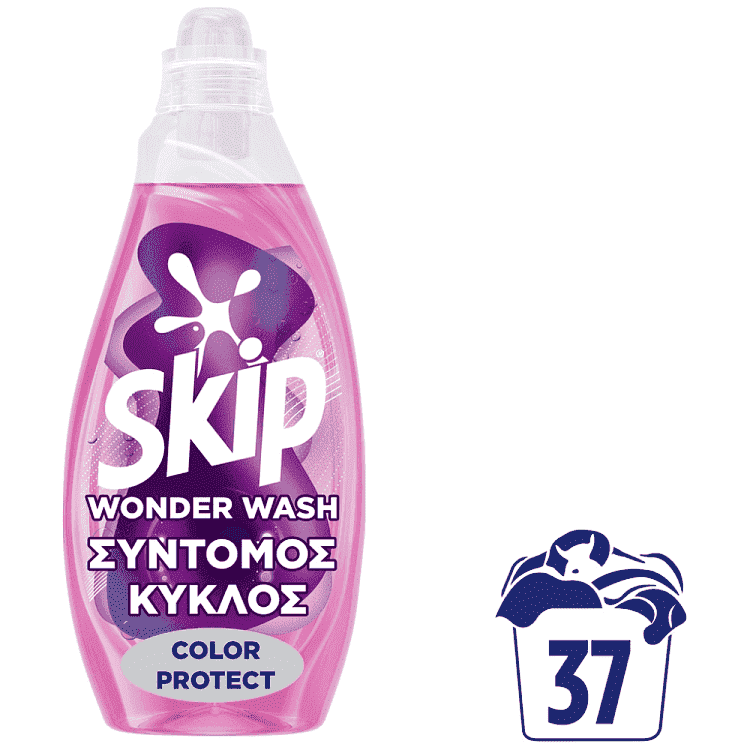 Skip Wonder Wash Υγρό Απορρυπαντικό Πλυντηρίου Color Protect 37μεζ 1,524lt