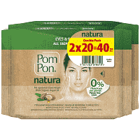 Pom Pon Yγρά Μαντηλάκια Ντεμακιγιάζ Νatura Argan oil 2x20τεμ