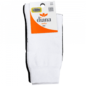 DIANA Καλτσάκι Μονόχρωμο 2 Ζεύγη Λευκό-Μαύρο
