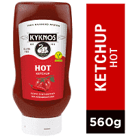 Kyknos Κέτσαπ Hot Πλαστική Φιάλη Top Down 560gr
