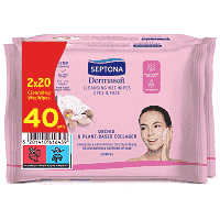 Septona Υγρά Μαντηλάκια Ντεμακιγιάζ Orchid & Collagen 2x20τεμ